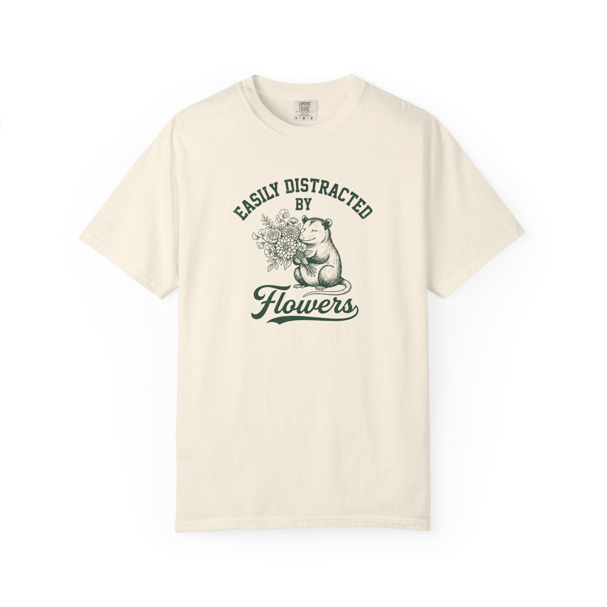 Easily Distracted by Flowers Possum T-Shirt