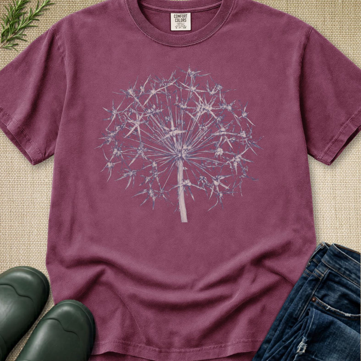 Cyanotype Style Allium T-Shirt
