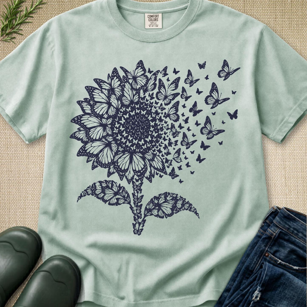 Butterfly Sunflower T-Shirt