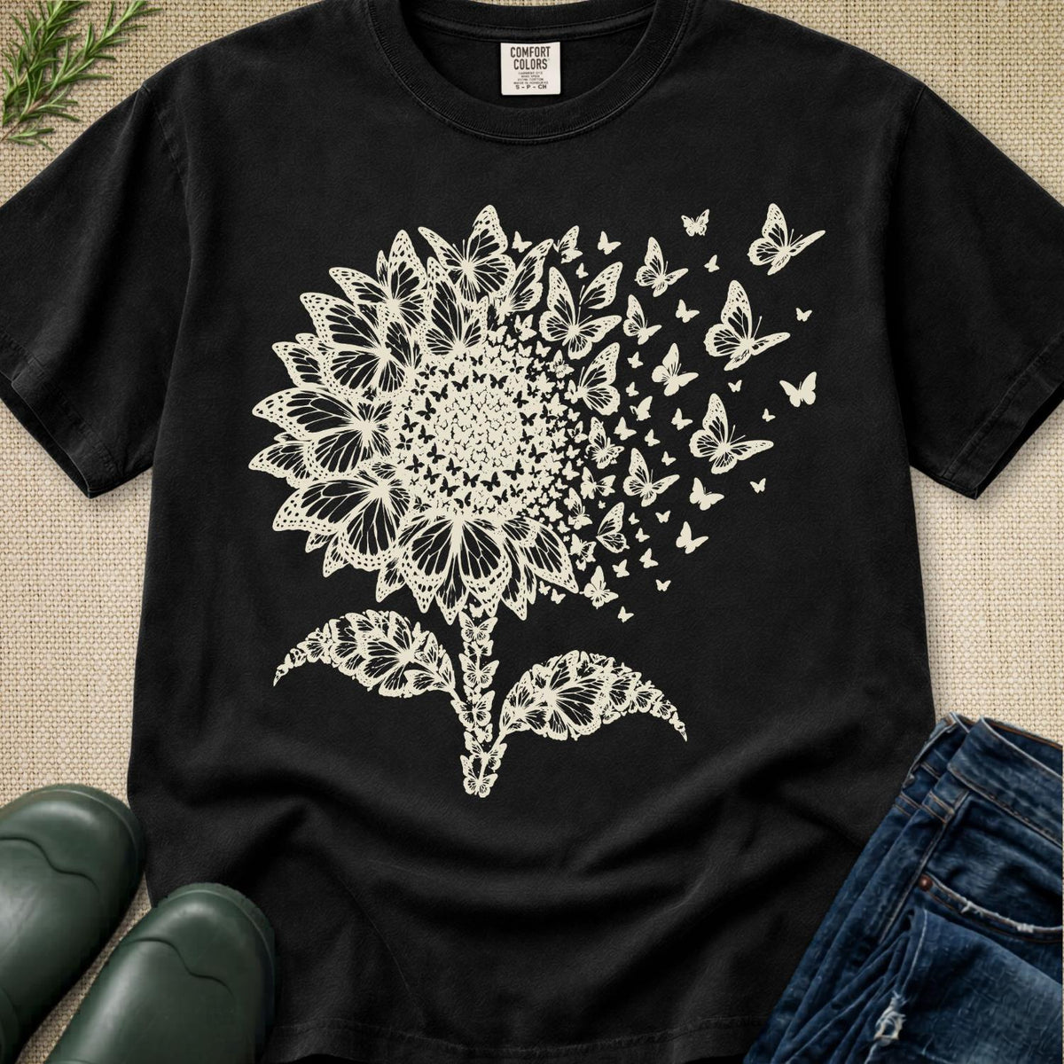 Butterfly Sunflower T-Shirt