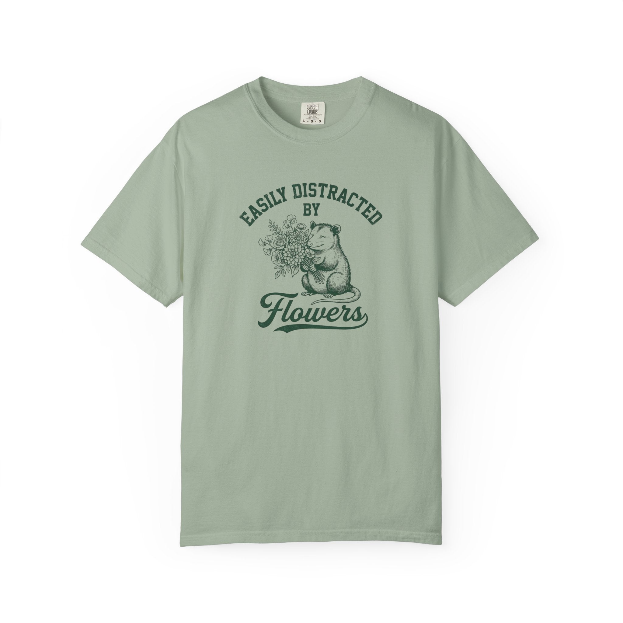 Easily Distracted by Flowers Possum T-Shirt