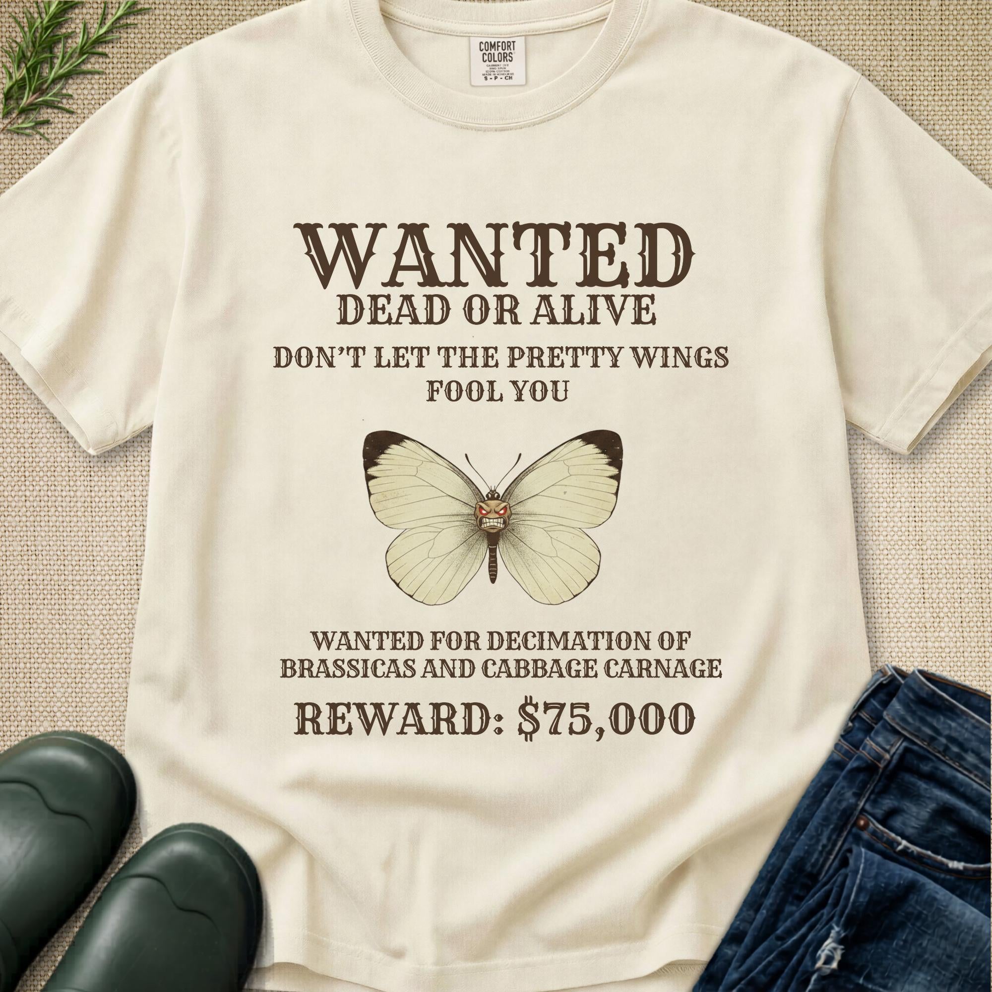 Wanted for crimes against cabbages T-Shirt