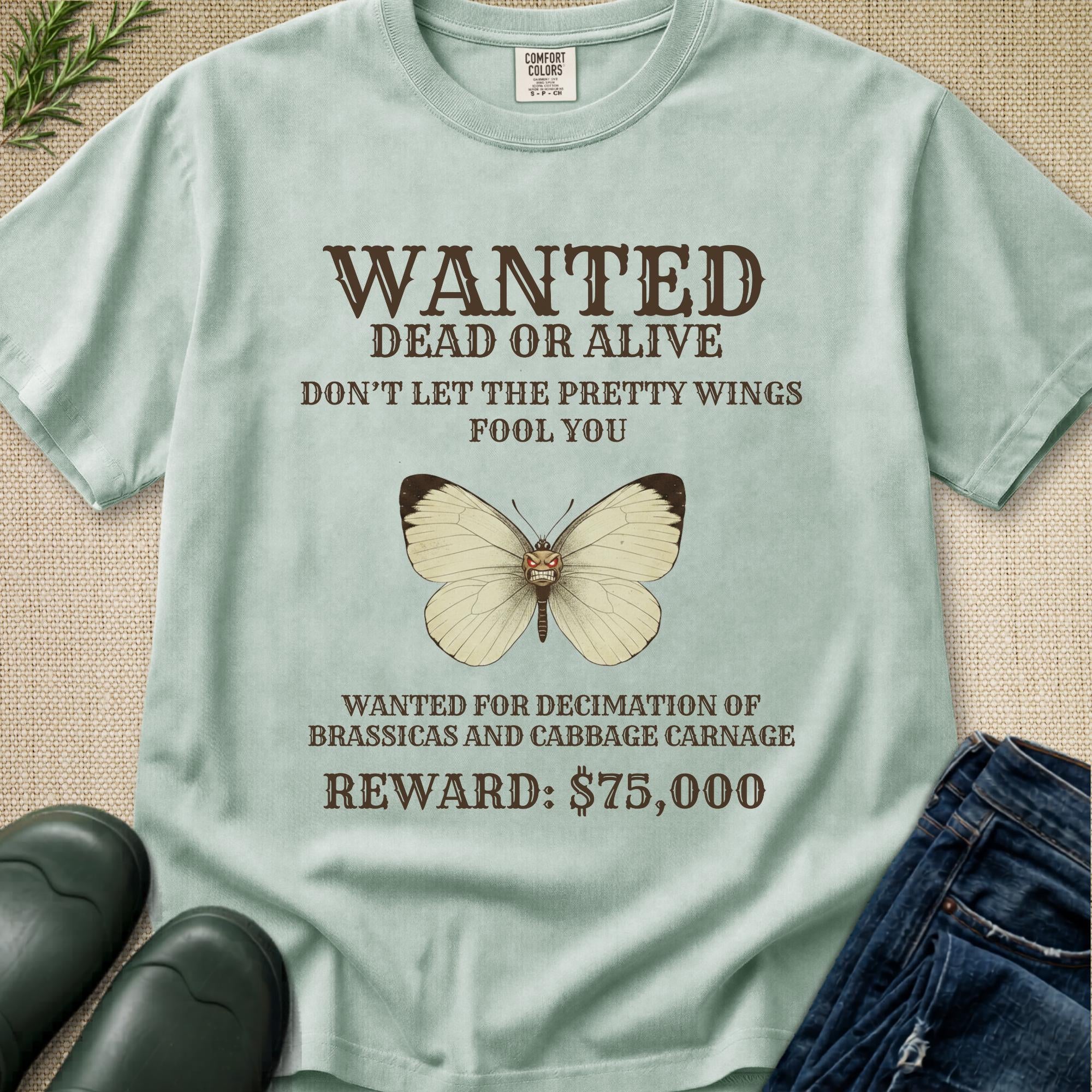 Wanted for crimes against cabbages T-Shirt