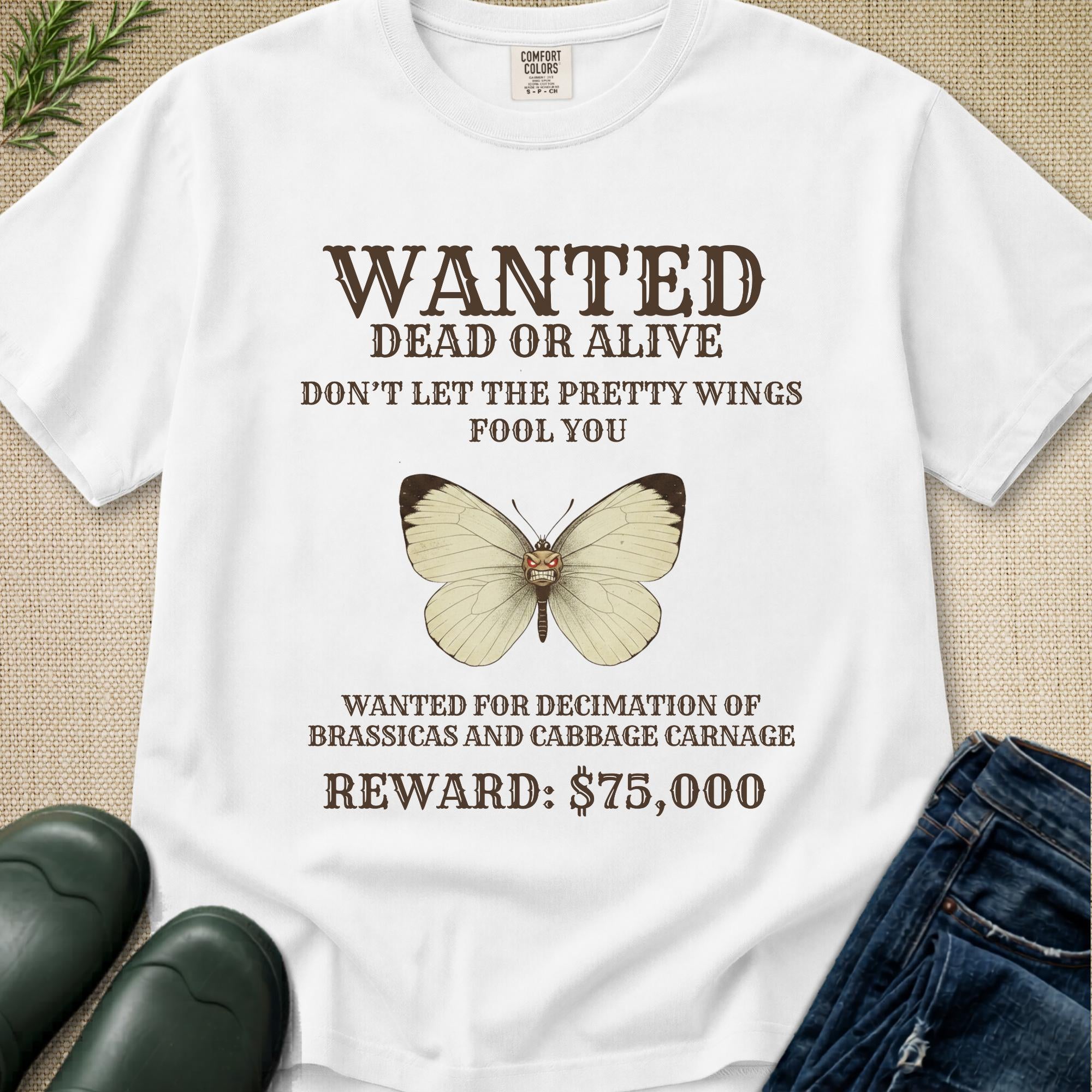 Wanted for crimes against cabbages T-Shirt